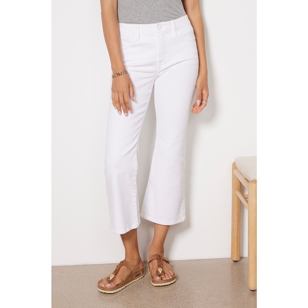 Good American Women's White Good Legs Crop Mini Boot Jean Size 14/32 NWT